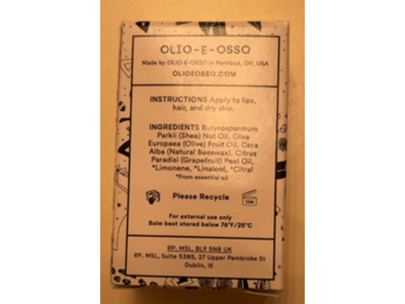 Olio E Osso Lip Balm, No. 1 Clear, 0.35 oz/10 g