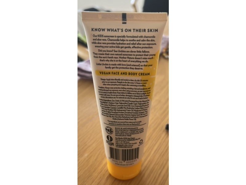 Little Urchin Kids Natural Clear Zinc Sunscreen, SPF 50, 3.38 fl oz/100 g