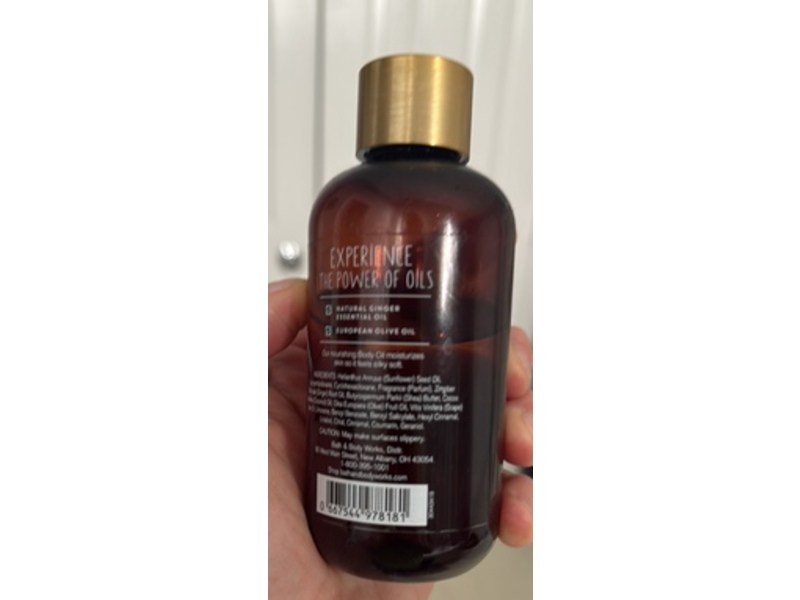 Bath & Body Works Body Oil, Ginger & Cardamom, 6 fl oz/176 mL