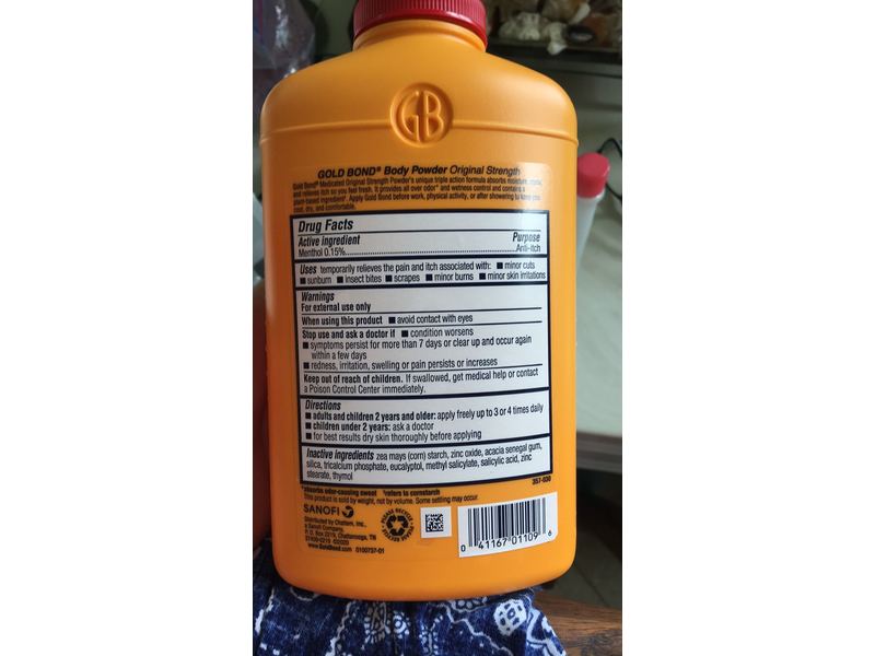 Gold Bond Medicated Body Powder, Original Strength, Talc-Free, 10 oz/283 g