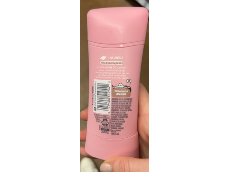 Dove x Crumbl Deodorant Stick, Nilla Bean Cupcake, 2.6 oz