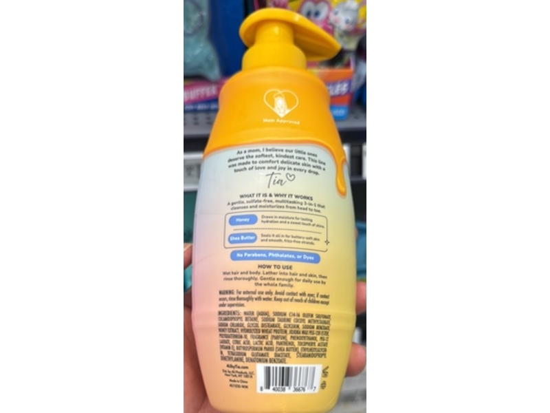 4U By Tia 3-In-1 Body Wash + Shampoo + Conditioner, Honey + Shea Butter, 20 fl oz/591 mL