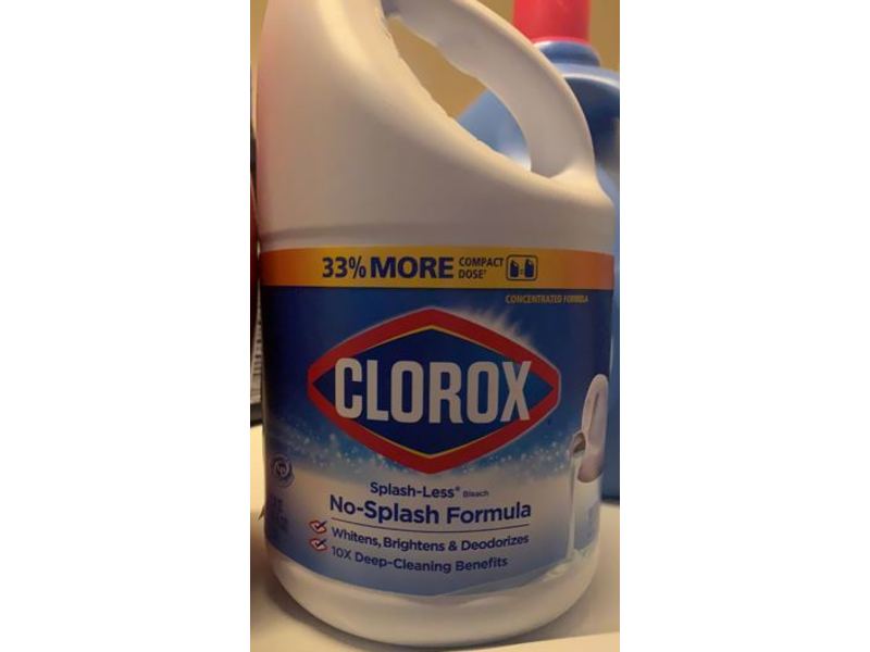 Clorox Splash-Less Bleach, No-Splash Formula, Concentrated Formula, 77 fl oz/2.28 L