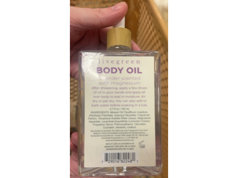 Live Green Moisturizing & Illuminating Body Oil, Lavender Scented, 4.7 fl oz/140 mL