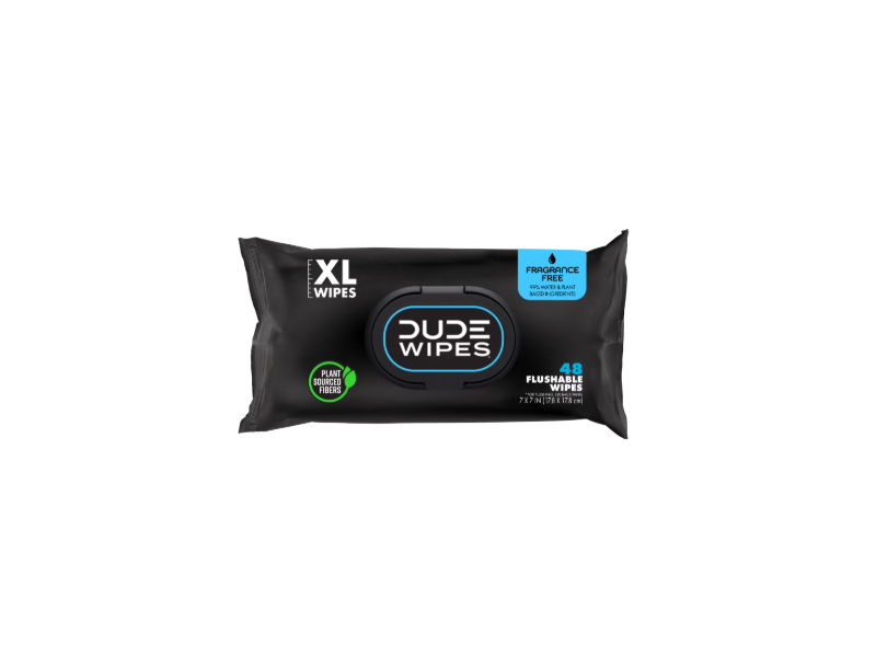 Dude Wipes Flushable Wipes, Fragrance Free, XL, 48 Count