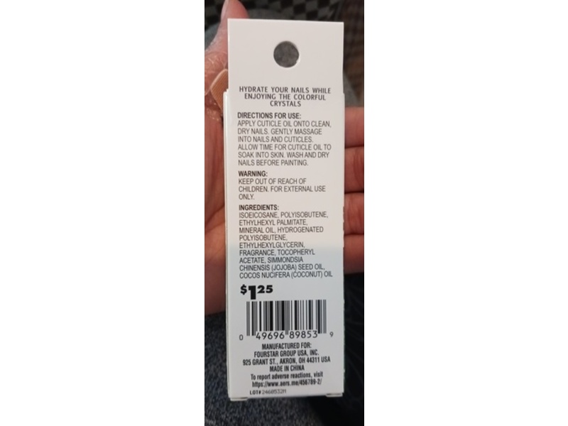 b.Pure Cuticle Oil, Green Aventurine Crystal, 0.23 fl oz/6.5 mL