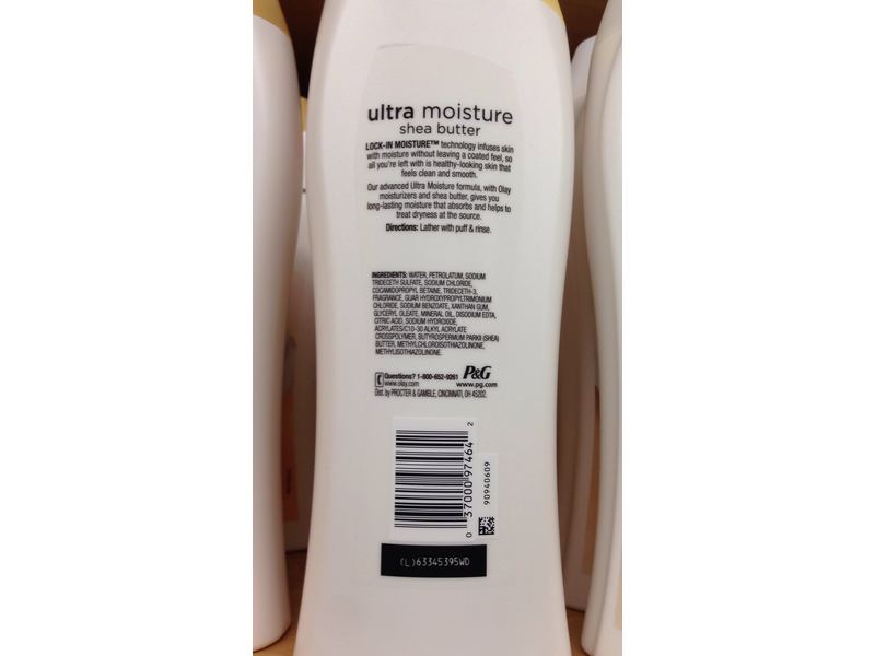 Olay Ultra Moisture Shea Butter Body Wash, B3 Complex, 22 fl oz/650 mL