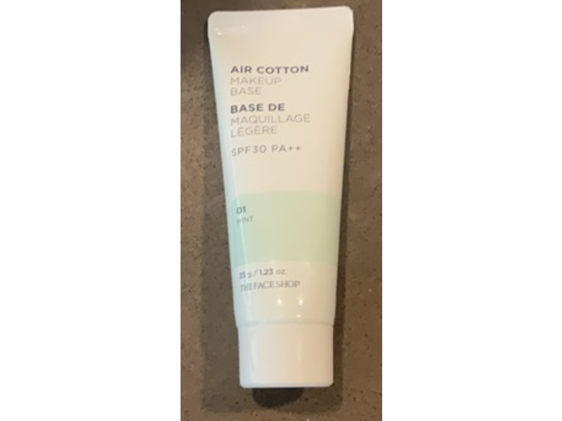The Face Shop Air Cotton Makeup Base, SPF 30 PA++, 01 Mint, 1.23 oz/35 g