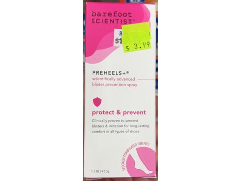 Barefoot Scientist PreHeels+ Blister Prevention Spray, 1.5 oz/42.5 g