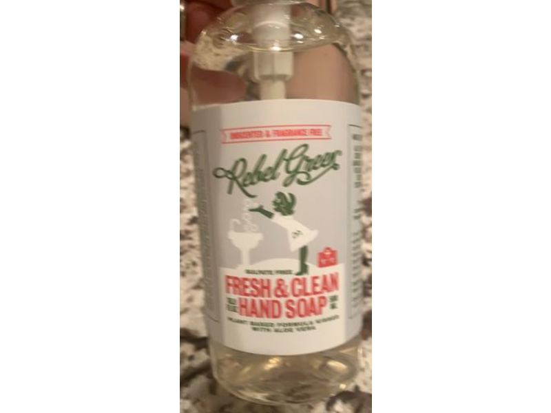 Rebel Green Fresh & Clean Soap Hand, Unscented, 16.89 fl oz/500 mL
