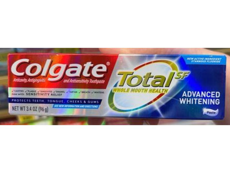 Colgate Total Sf Antisensitivity Toothpaste, Advanced Whitening, 3.4 oz/96 g