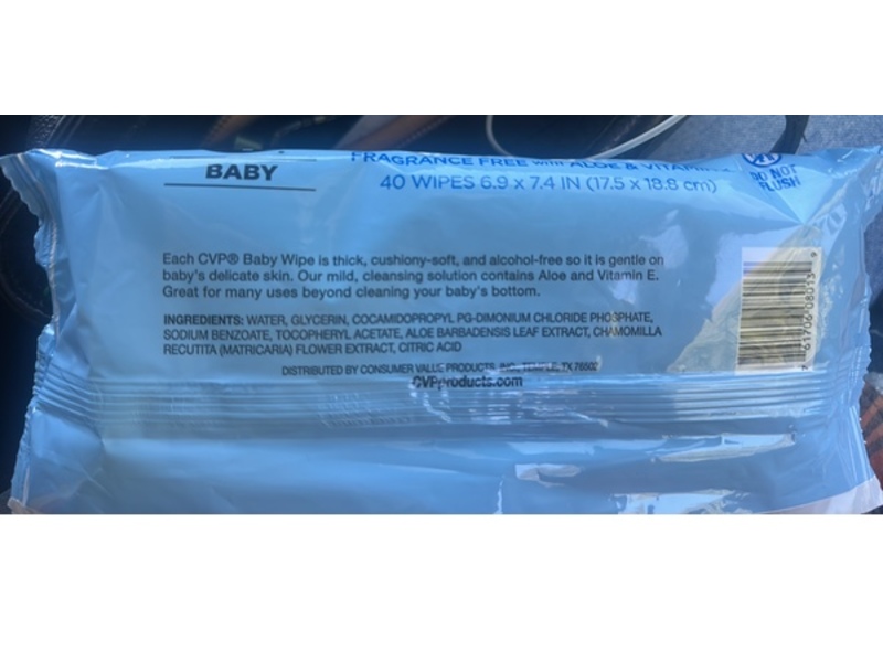 CVP Baby Wipes, Aloe & Vitamin E, 40 Count
