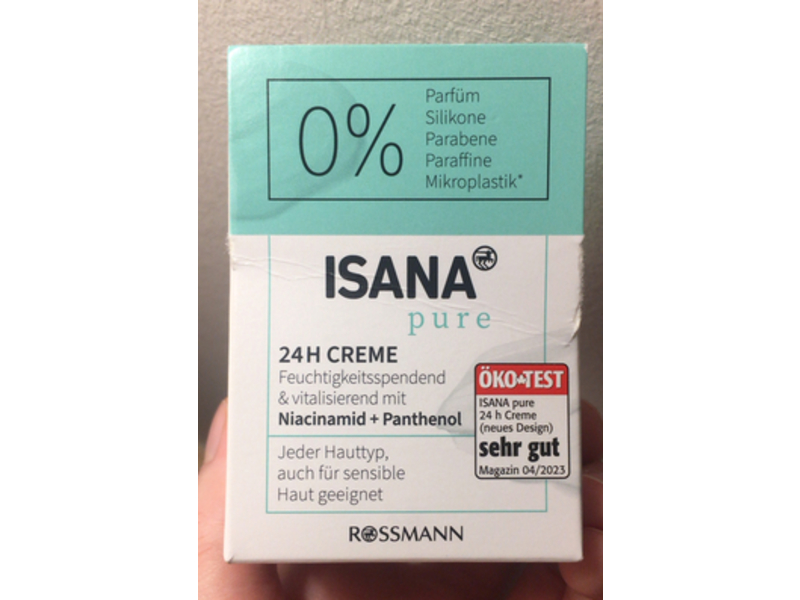 Isana Pure Moisturizing Cream, Niacinamide + Panthenol, 50 mL