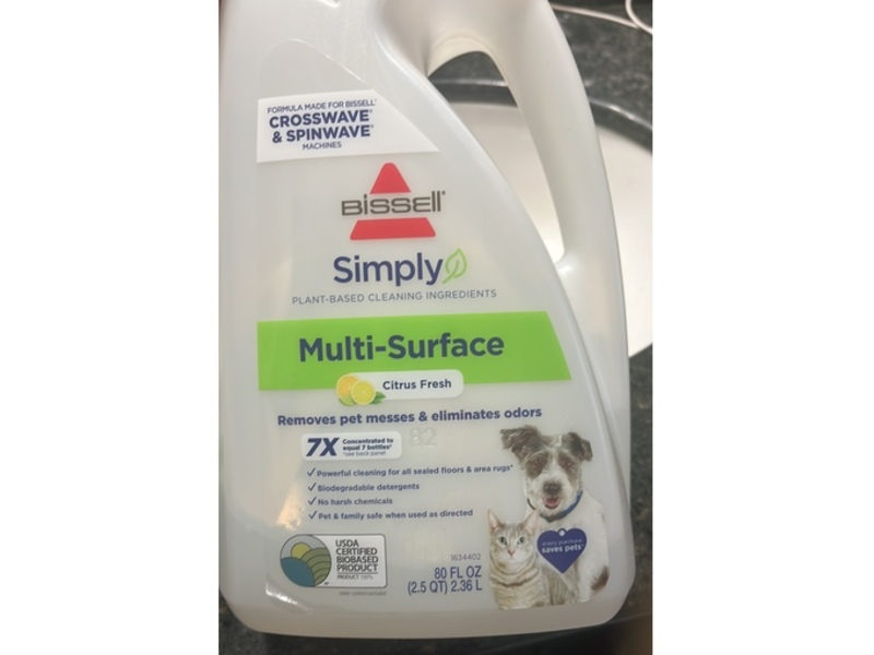 Bissell Simply Multi-Surface Formula, Citrus Fresh, 80 fl oz/2.36 L