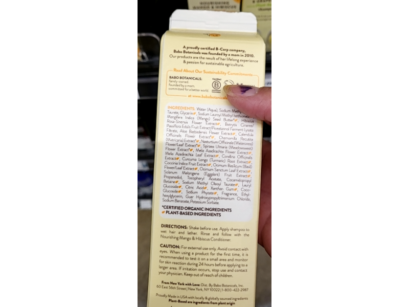 Babo Botanicals Nourishing Plant - Based Shampoo, Mango & Hibiscus, 12 fl oz/355 mL