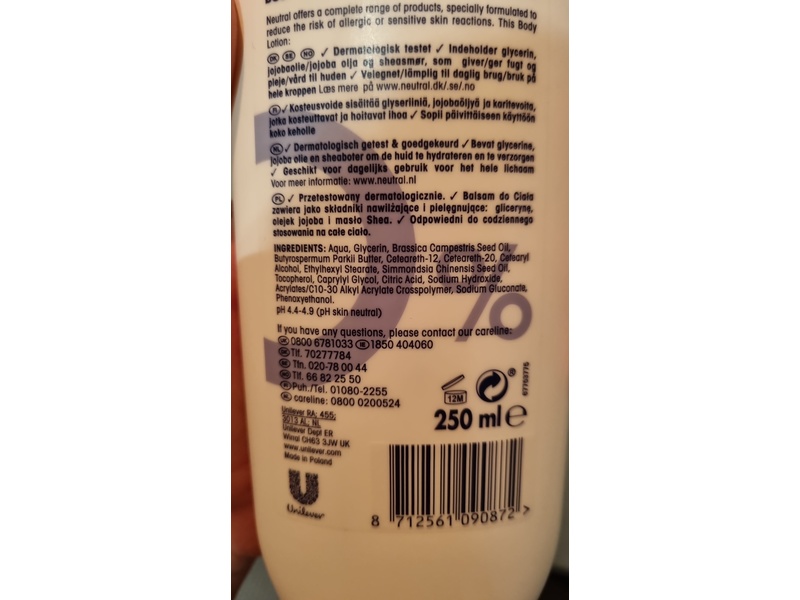 Neutral Body Lotion, 250 mL