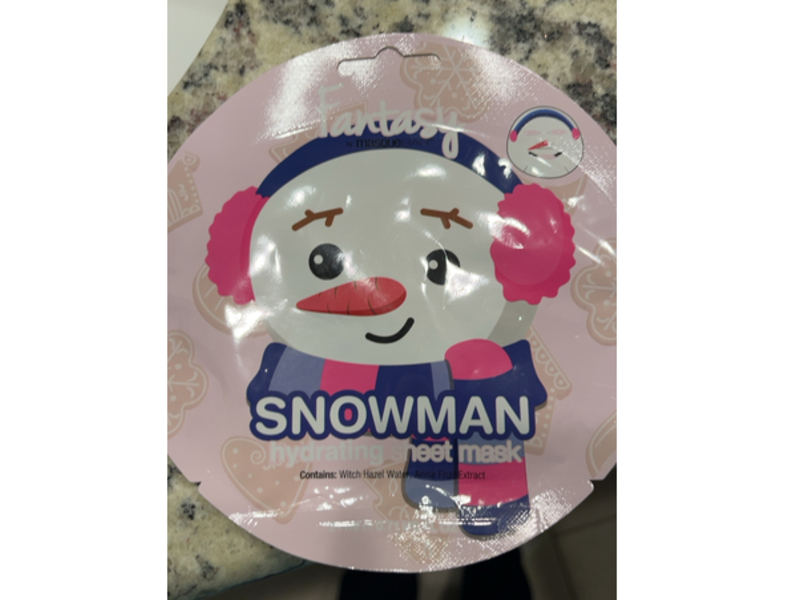 Masque Bar Fantasy Hydrating Sheet Mask, Snowman, 0.71 fl oz/21 mL
