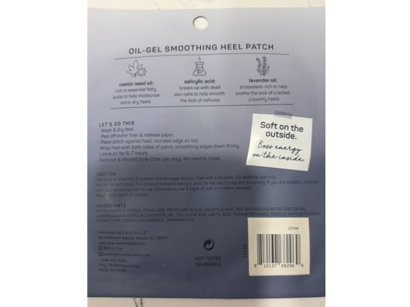 Spa Scentials Soft As Heel Oil-Gel Smoothing Heel Patch, castor Oil, Salicylic Acid & Lavender Oil, 0.12 fl oz/7 g, 2 Count