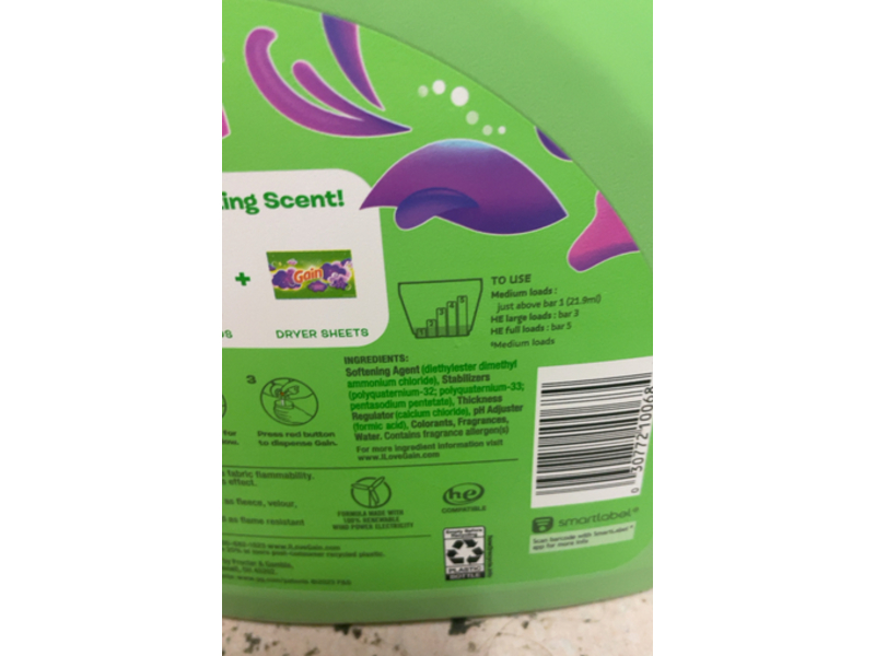 Gain Ultra Fabric Softener, Moonlight Breeze, 190 Loads, 140 fl oz/4.16 L