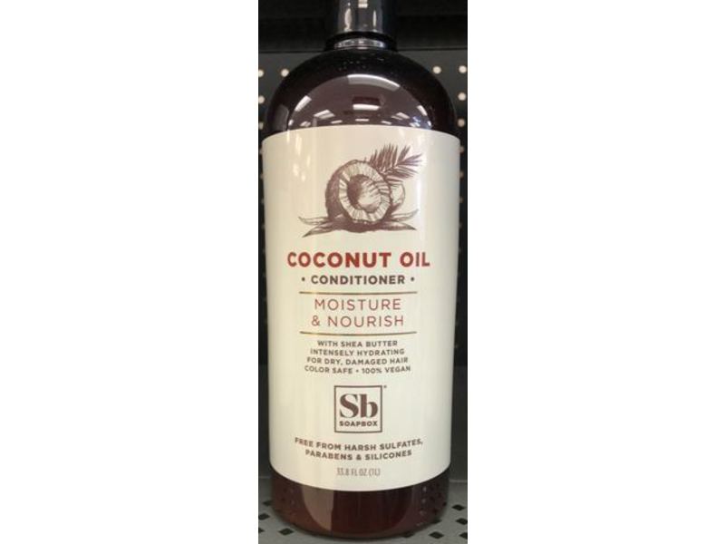 Soapbox Conditioner, Coconut Oil, 33.8 fl oz/1 L