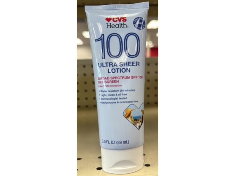 CVS Health Ultra Sheer Sunscreen Lotion, SPF 100, 3 fl oz/89 mL