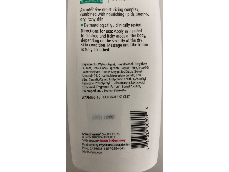 Sebamed Extreme Dry Skin Repair Lotion, 10% Urea, 6.8 fl oz/200 mL