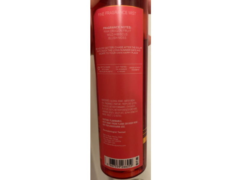Bath & Body Works Pink Paradise Fine Fragrance Mist, Dragon Fruit & Hibiscus, 8 fl oz/236 mL, Pack Of 2