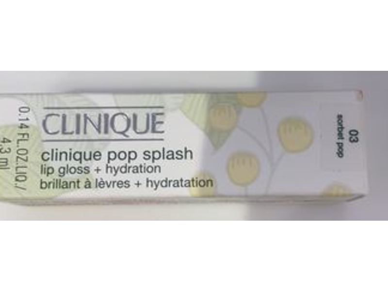 Clinique Pop Splash Lip Gloss + Hydration, 03 Sorbet Pop, 0.14 fl oz/4.3 ml