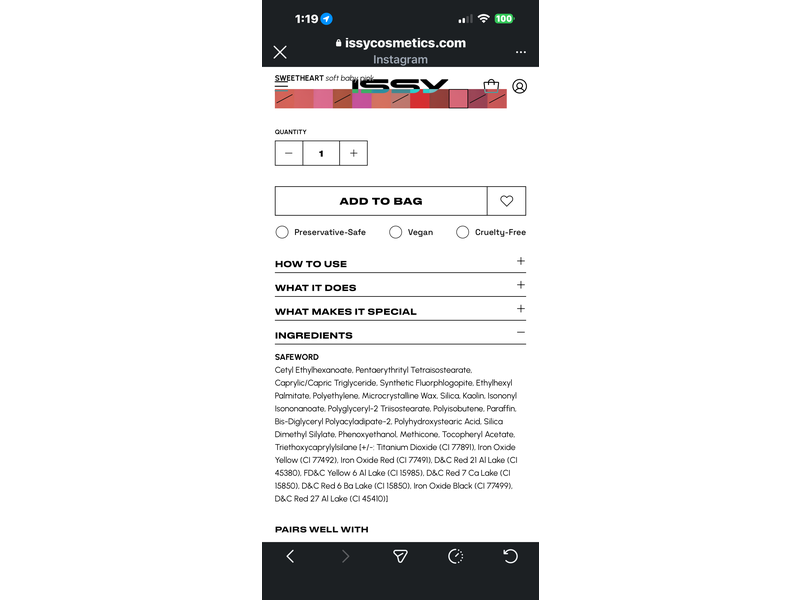 Issy Cosmetics Creme Flush Stick, Sweetheart, 0.30 oz/8.5 g