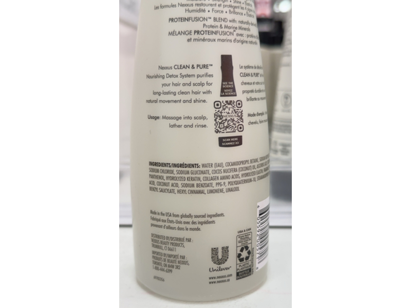 Nexxus Clean & Pure Nourishing Detox Shampoo, Elastin Protein & Marine Minerals, 13.6 fl oz/400 mL