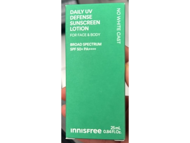 Innisfree Daily UV Defense Sunscreen Lotion, SPF 50+, 0.84 fl oz/25 mL