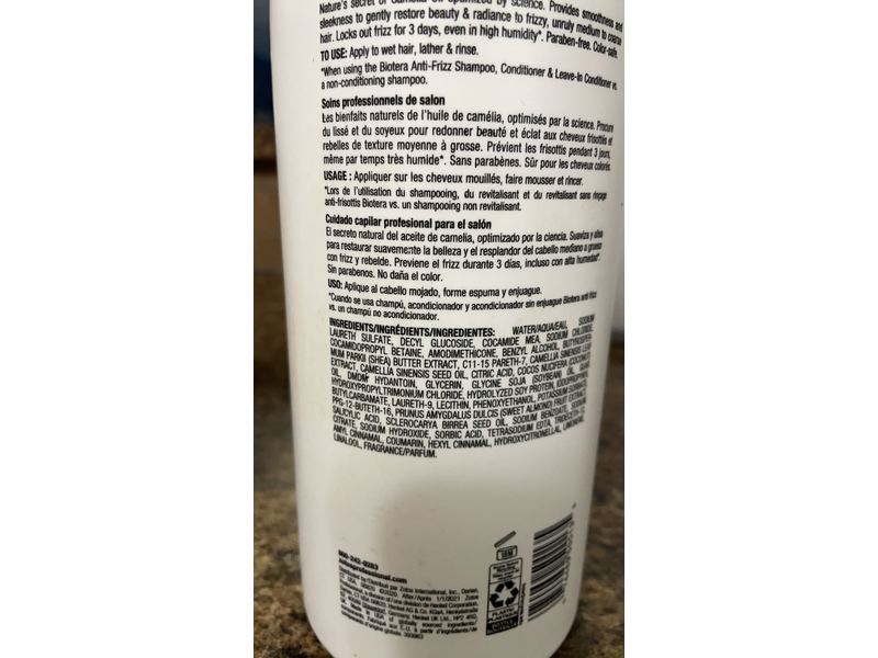 Biotera Anti Frizz Intense Smoothing Shampoo, 32 fl oz/946 mL