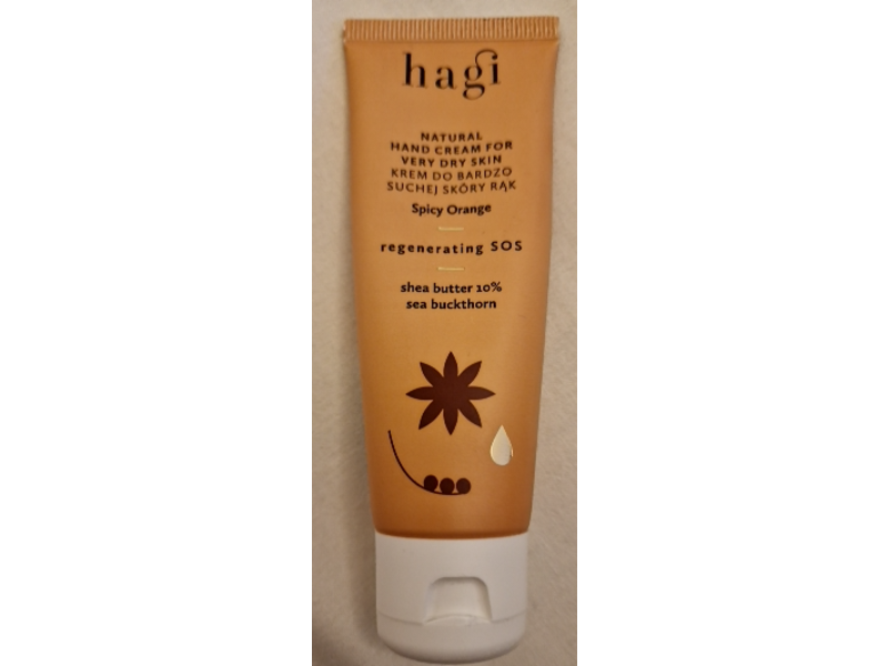 Hagi Natural Hand Cream, Spicy Orange, 1.76 fl oz/50 mL