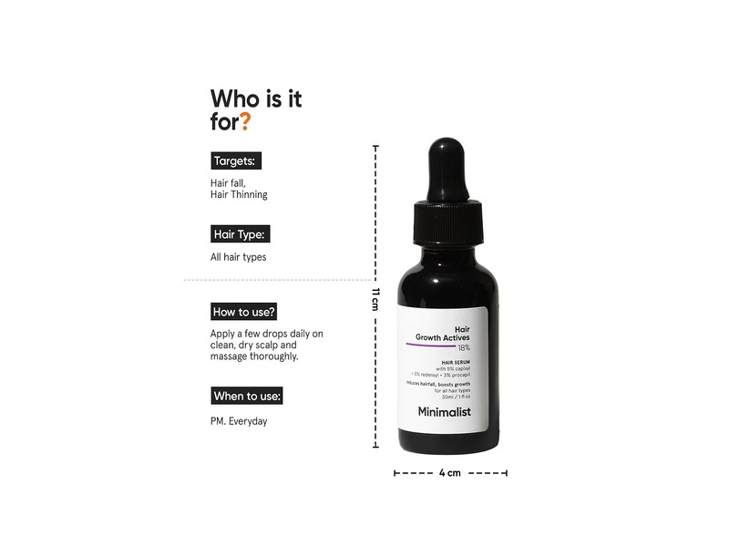 Minimalist Hair Growth Actives 18% Hair Serum, 1 fl oz/30 mL