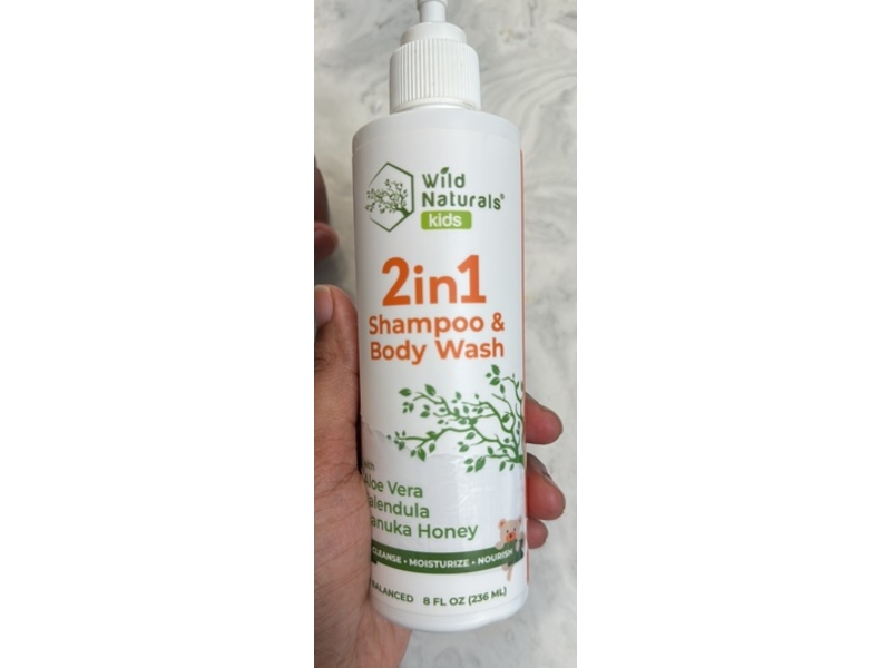 Wild Naturals 2 In1 Shampoo & Body Wash, Aloevera, Calendula, Honey, 8 fl oz/236 mL