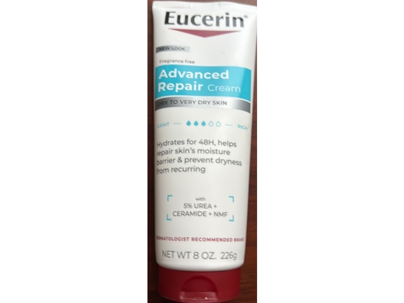 Eucerin Advanced Repair Cream, 5% Urea + Ceramide + NMF, 8 oz/226 g