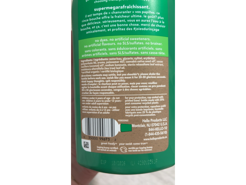 Hello Super Fresh Mouthwash, Spearmint, 473 mL