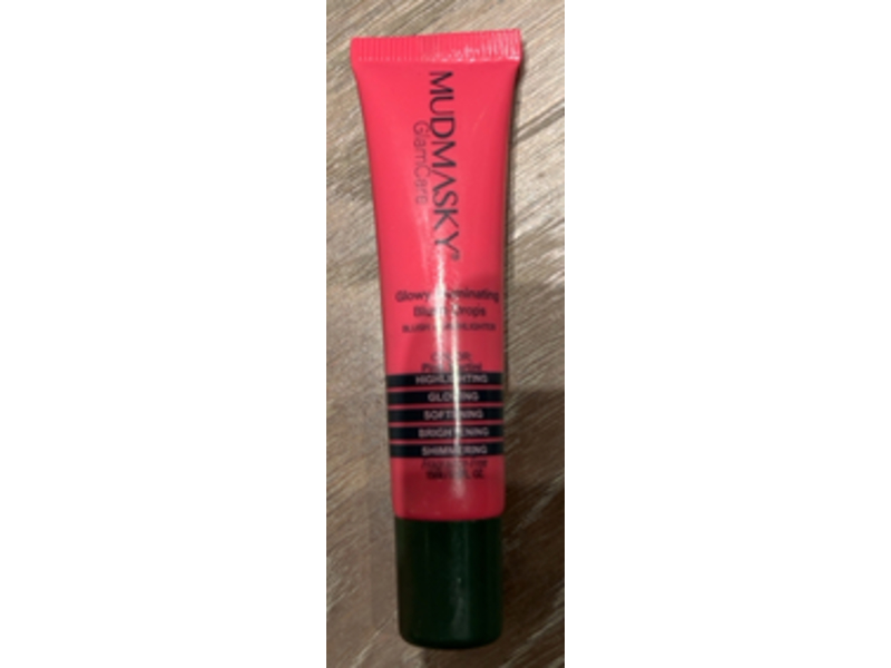 Mudmasky GlamCare Glowy Illuminating Blush Drops, Pink Martini, 0.5 oz/15 mL