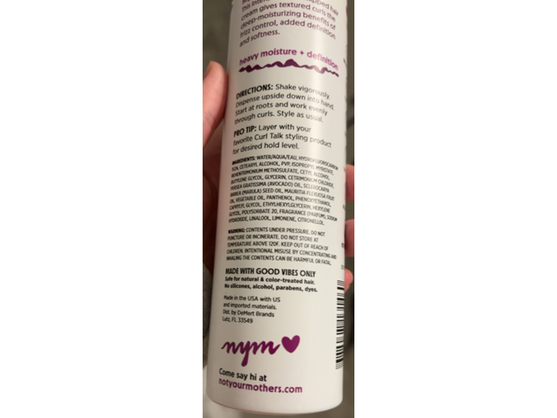 Not Your Mother's Curl Talk Whipped Cream, Light Hold 1, 7 oz/198 g