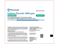Sodium Fluoride Tooth Paste 5000 ppm, Sensitive Mild Mint, 3.4 fl oz/100 mL Wentworth (RX) - Image 2