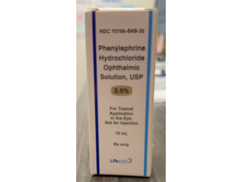Phenylephrine Hydrochloride Ophthalmic Solution 2.5%, 15 mL, Lifestar