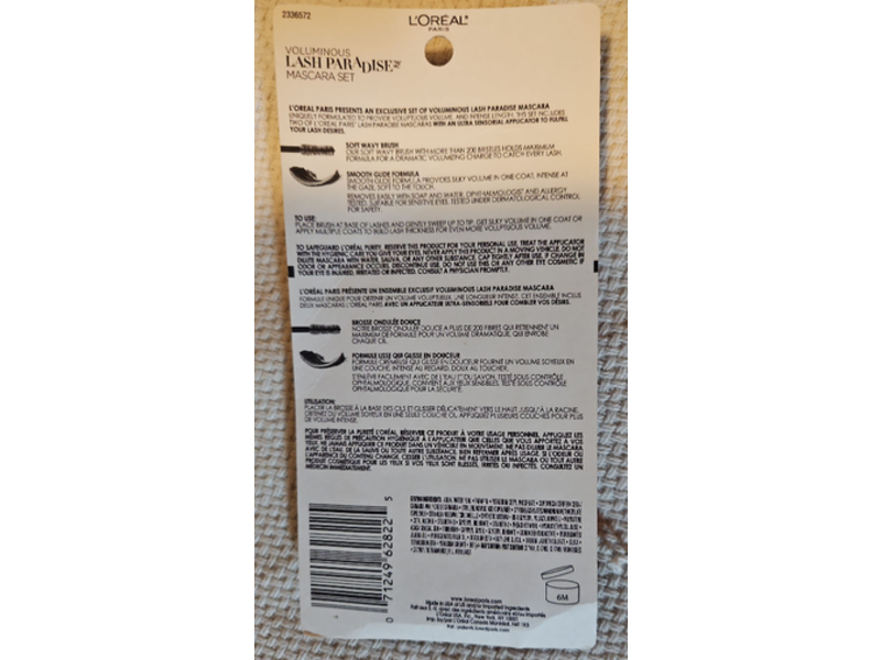 L'Oreal Voluminous Lash Paradise Mascara, 0.28 fl oz/8.5 mL, Pack Of 2