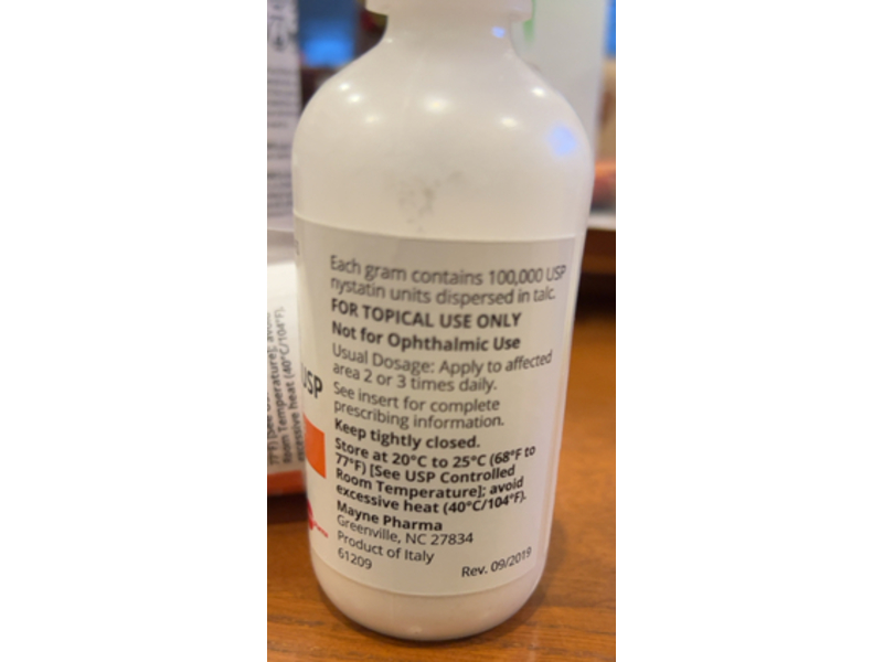 Nystatin Topical Powder 100,000 u/gram, 60 g, Mayne Pharma (Rx)