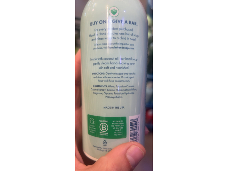 Hand In Hand Liquid Hand Soap, Fresh Snow, 10 fl oz/296 mL