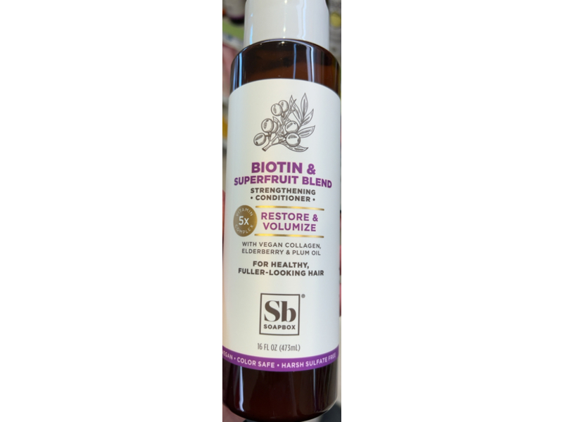 Soapbox Blend Strengthening Conditioner, Biotin & Superfruit, 16 fl oz/473 mL