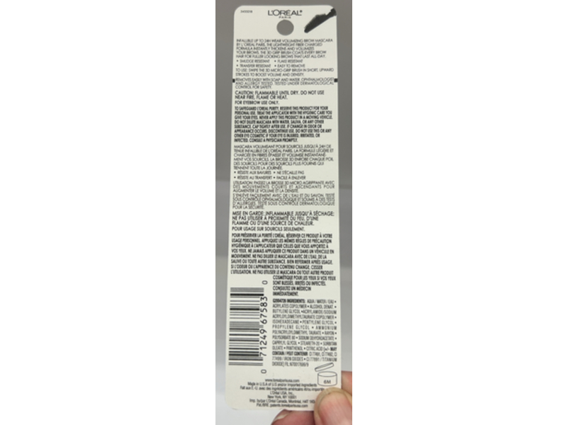 L'Oreal Paris Infallible Brows Volumizing Mascara, 7 Blonde, 13 fl oz/4 mL