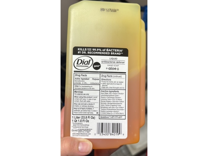 Dial Antibacterial Liquid Hand Soap, 33.8 fl oz/1 L, Pack Of 8