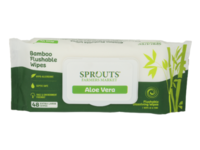 Sprouts Bamboo Flushable Wipes, Aloe Vera, Extra Large, 48 Count - thumbnail 1
