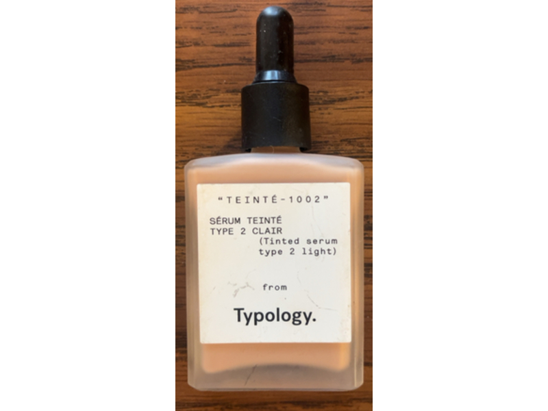 Typology Tinted Serum, Type 2 Light, 1.07 g/30 g Ingredients and