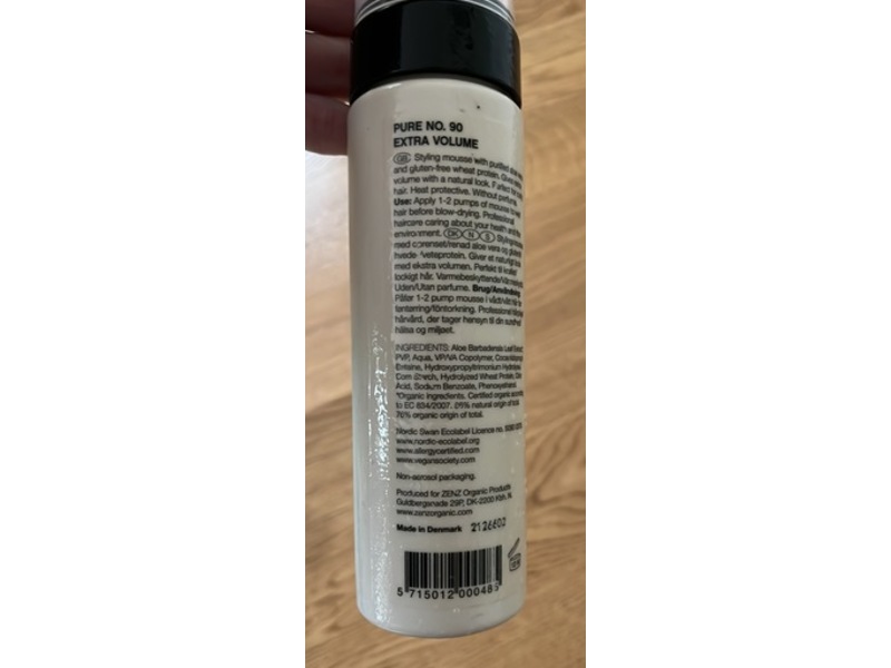 Zenz Hair Styling Mousse, Pure No 90, 6.7 fl oz/200 mL